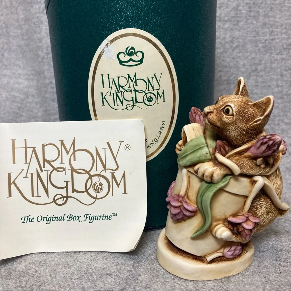 Harmony Kingdom Algenon Cat in Flower Pot UK Made Box Figurine TJCA8 NEW In Box